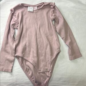 Zara Kids (3-4yrs) Dusty Pink Ruffle Sleeve Bodysuit
